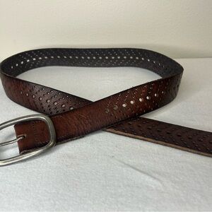 American Eagle Outfitters Vintage Brown Perforated Leather Belt S